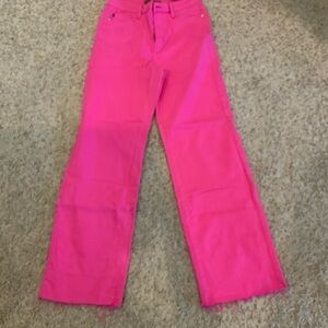 Vibrant Pink Wide-Leg Jeans